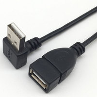 Câble d'extension USB 2.0 mâle vers femelle à angle droit de 90 degrés pour PC, équipement industriel et autoradio