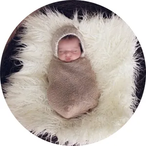 Newborn Photography Blanket Long Shag Faux Fur Basket Stuffer Backdrop Posing Rug Background Mat Baby Photo Prop Blanket