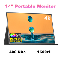 Moniteur portable LCD IPS 4K HDR de 14,5 pouces, luminosité de 400 nits, pour usage professionnel