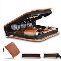 Ensemble cadeau de golf de haute qualité, pochette portable, ensemble d'accessoires de golf, balles, marqueur de score, télémètre, outil de réparation de divots, étui en cuir de haute qualité
