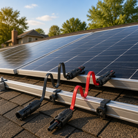 Câble de panneau solaire 0,3 m plat avec connecteur MC4 1000 V 30 A IP67 étanche rouge noir adaptateur pour système photovoltaïque vente en gros