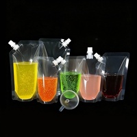 Sachets souples transparents écologiques en gros pour jus et eau – Emballage liquide en sachet stand-up en plastique transparent – Vente en gros