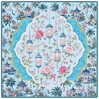 Tapis de Mahjong Blue Lantern Pavilion, pliable, design portable, impression aux couleurs vives, facile à nettoyer, pour jeux de cartes et de société