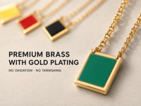 Collier intelligent NFC en laiton plaqué or avec pendentif pour partage d'URL sur les réseaux sociaux OEM ODM