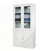 Armoire à dossiers en acier minimaliste moderne - Modulaire à démonter avec serrure et clés, 2 portes, grande capacité de rangement