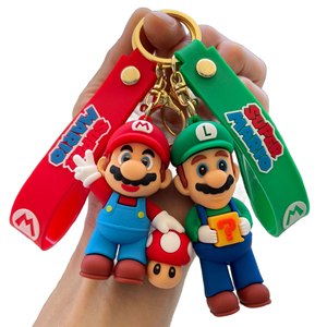 Llavero de Mario, Personaje de Videojuego, Colgante de Muñeco de Dibujos Animados, Cordón para Muñeca, Adorno para Colgar en el Coche o Bolso, para Niños - Product Image 1