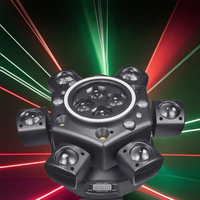 Projecteur LED DJ 100W Super Puissant pour Boîte de Nuit, Effet Tourbillon à Six Bras, Nid d'Abeille 3-en-1, Faisceau Stroboscopique Mobile RGB ABS IP33 DMX512 pour Hôtel