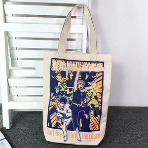 Túi Tote Vải Cotton Có Khóa Kéo In Hình Hoạt Hình Nhật Bản Tùy Chỉnh - Product Image 2