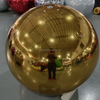 Décoration d'événement PVC sphère flottante argent boule de miroir gonflable irisé Disco ballons métalliques géants gonflables brillants