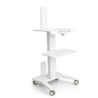 Chariot informatique médical avec support d'écran et support pour ordinateur portable, réglable en hauteur, sur roulettes, pour clinique dentaire et salle d'opération