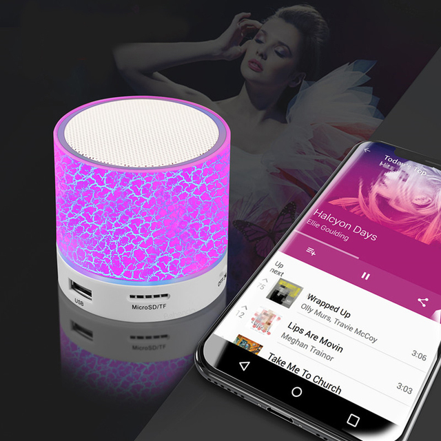 Hot Durable BT Mini Speaker Wireless Speaker Colorful LED TF Card USB Subwoofer Portable MP3 Music Sound Column for PC Phone