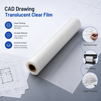 Película Transparente para Plotter PET de 75 Micras, Resistente al Agua, Imprimible con Tinta, para Dibujos Técnicos de Ingeniería CAD