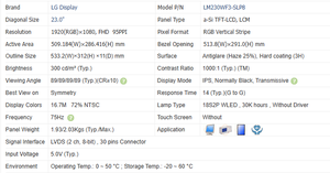 Écran LCD LM230WF3-SLP8 de 23 pouces, radiographies, tomodensitométries, haute luminosité, FHD, 300 NITS, panneau LCD industriel d'affichage numérique original - Product Image 2