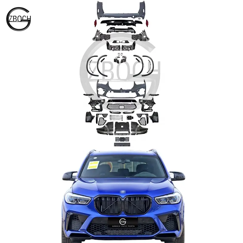 G05 لسيارة + BMW x05 ترقية F95 X5M مجموعة هيكل عجلة أقواس الناشر الخلفي أنبوب العادم الأمامي المصد الخلفي للسيارة