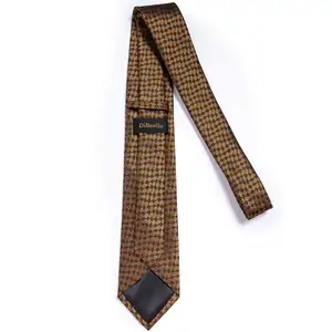 LELE Custom Ties Logo Private Labels Brown Business Men Silk Ties Wholesale Neckties And Pocket Square