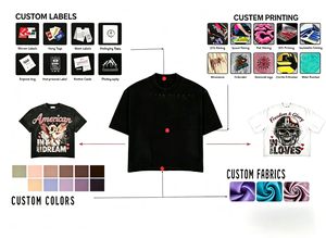 Camiseta holgada de manga corta con cuello redondo de mezcla de algodón transpirable de color liso para hombre, diseño americano urbano con remaches - Product Image 5