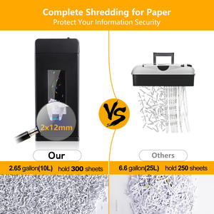 Máquina trituradora <span class=keywords><strong>de</strong></span> papel <span class=keywords><strong>de</strong></span> corte cruzado <span class=keywords><strong>de</strong></span> 8 hojas, papelera extraíble <span class=keywords><strong>de</strong></span> 2,65 galones y litros, 62db, bastante alta seguridad, <span class=keywords><strong>de</strong></span> color negro, <span class=keywords><strong>de</strong></span> litros - Product Image 3