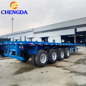 Nuevo y usado 3 4 Axle 60 Ton 40 FT Contenedor Semirremolque de superficie plana para la venta