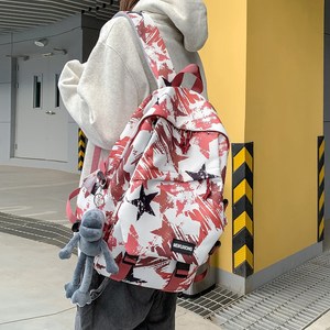 New style street star graffiti schoolbag men's trendy brand middle <b>school</b> high <b>school</b> student <b>backpack</b> women's high-appearance - Product Image 2