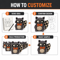 Fabricante OEM ODM de Juguetes de Peluche de Mapache con Lazo, Personalizados y Directos de Fábrica, para Marcas de Marca Privada y Pedidos al por Mayor