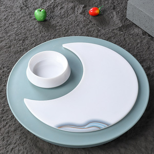 Juego de platos artísticos redondos de melamina para hotel y restaurante, plato para servir con diseño de estrella y luna, bandeja para platos fríos - Product Image 3