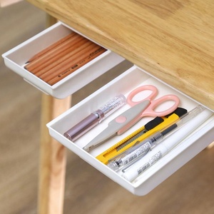 RTS-organizador de escritorio de cocina, caja de almacenamiento de artículos diversos, papelería, soporte para dormitorio, contenedor adhesivo debajo del cajón de la Mesa - Product Image 4