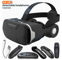 Lunettes VR VRshinecon G02ED avec casque, version panoramique à 360°, lunettes VR mobiles, haute définition, à porter sur la tête