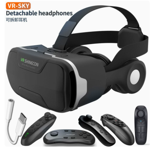VRshinecon VR Glasses G02ED Headphone Version 360 Panoramic Glasses Mobile VR Head-mounted High-definition