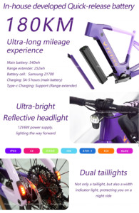 <span class=keywords><strong>V</strong></span>élo de gravier électrique personnalisé en fibre de carbone avec moteur central, batterie 36V, <span class=keywords><strong>Deore</strong></span>, tout-terrain, 12 vitesses, freins à disque hydrauliques - Product Image 3