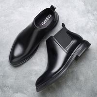 Chaussures habillées pour hommes de qualité supérieure, bottes Chelsea transfrontalières, grande taille, chaussures décontractées de style britannique, bottes à cheville, hauteur accrue