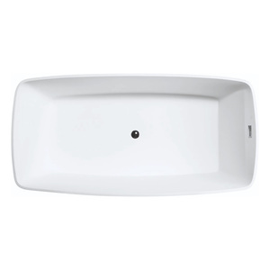 Baignoire balnéo autoportante rectangulaire moderne en acrylique durable de couleur blanche, design WOODLEY - Product Image 5
