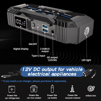 Starter Baterai Lithium 2000A, Paket Baterai Starter Mobil Portabel dengan Pengisian Cepat USB hingga Mesin Bensin 8.0L dan Diesel 6.0L