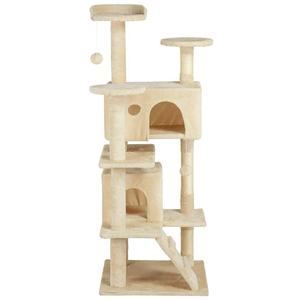 Großhandel Günstige Katze Scratcher Tree Wood Neue mehrstufige Kratz baum <span class=keywords><strong>Cat</strong></span> Condo mit Plüsch Barsch Stabile Katze Scratching Post für Katzen - Product Image 3