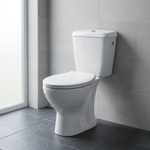 Modern Two Piece Washdown Toilet Floor Mounted Dual Flush Ceramic Bathroom Water Closet WC Set - Product Image 4