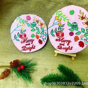 เศษไม้สนทรงกลมสีธรรมชาติสำหรับตกแต่งคริสต์มาส งานฝีมือ DIY ของตกแต่งจำนวนมาก - Product Image 5