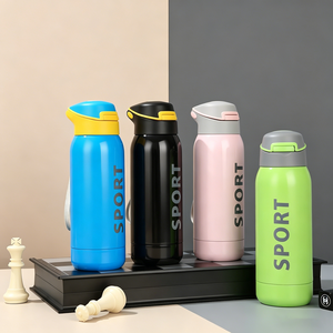 Bouteille d'eau isotherme sportive en acier inoxydable de 350 ml, écologique, pour garder l'eau froide et chaude, portable, avec paille - Product Image 1
