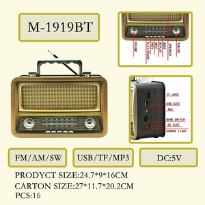 M-1919BT Mới Lớn Châu Âu Cổ Điển Retro Oem Logo Cổ Điển Hộp Di Động <span class=keywords><strong>Tv</strong></span> Quà Tặng Portatil <span class=keywords><strong>Analog</strong></span> Am Fm Sw Đài Phát Thanh - Product Image 6