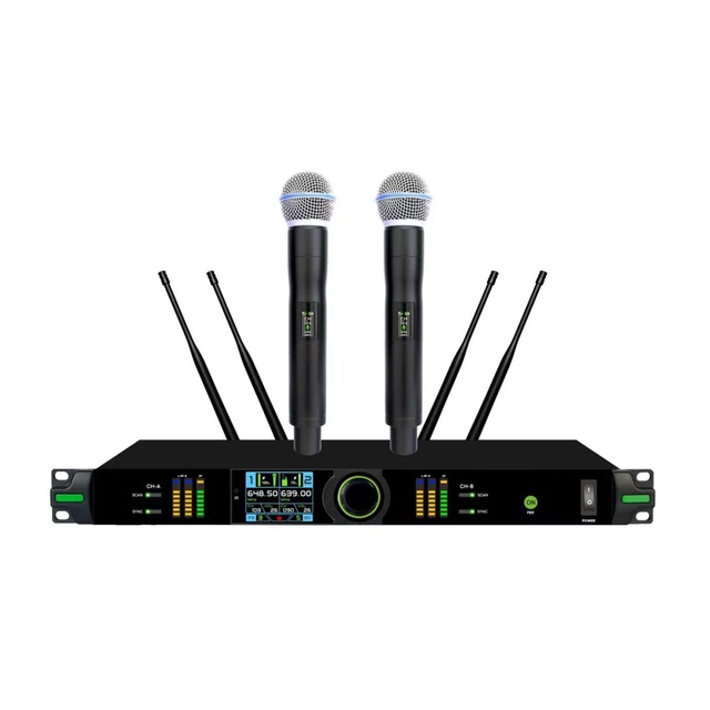 High Quality UHF Wireless Mic Anti-interference Feedback Suppression Handheld Microphone with 7 EQ Modes Reverb FX