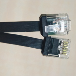 Cat6 フラットRJ45 1m 2m 3m 5m パッチコード 裸銅線 32AWG UTP LANネットワークケーブル 8P8C 4ペア RoHS ブラック イーサネットケーブル - Product Image 2