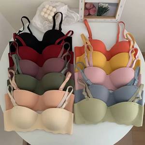 Sous-vêtements sans couture une pièce Sexy froncé soutiens-gorge solide Lingerie doux confortable femmes intimes sous-vêtements - Product Image 1