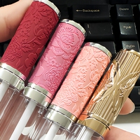 Tube Lip Gloss Kosong Ramah Lingkungan Warna Pink Matte 6ml, Kemasan Kosmetik Isi Ulang dengan Label Pribadi dan Tutup Sekrup