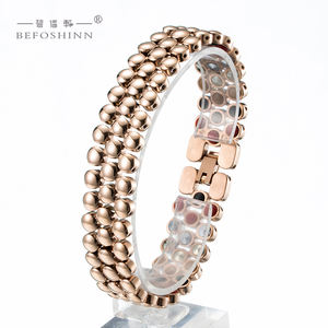 Pulsera magnética de acero inoxidable <span class=keywords><strong>para</strong></span> hombre, pulsera de cadena de oro con <span class=keywords><strong>iones</strong></span> <span class=keywords><strong>negativos</strong></span>, germanio, a la moda - Product Image 2