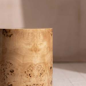 Mesa de Noche Cilíndrica de Madera Jia Wenjun T26, Mesa Auxiliar de Estilo Vintage - Product Image 4