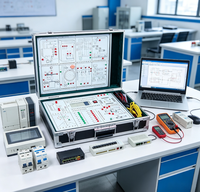 Caja de Entrenamiento PLC Portátil con Siemens S7-200 SMART SR40, 12 Módulos de Simulación Industrial para la Enseñanza de Mecatrónica Profesional