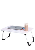Table pliante simple pour ordinateur portable, table de lit avec fente pour cartes et porte-gobelet, bureau paresseux pour étudiants, dortoir, maison, bureau