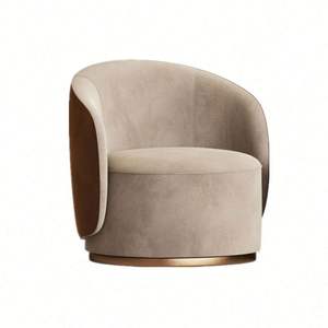 Sillón Giratorio Moderno de Lujo Nórdico para Sala de Estar y Hotel, Sofá Individual de Tela Boucle, Butaca Acentuada - Product Image 4