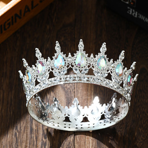 Share Rose Gold Plated Crystal Rhinestone Claw Setting Fashion Large <strong>Kings</strong> Baroque Tiara <strong>Crown</strong> for Wedding Pageant - Product Image 4
