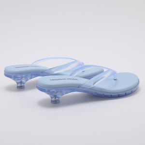 Sandali Jelly Trasparenti da Donna Blu con <span class=keywords><strong>Tacco</strong></span> a Gattino, Comodi per l'Estate, da Spiaggia, da Passeggio, Slip-on, alla Moda - Product Image 3
