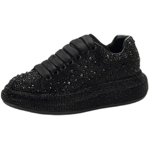 Zapatos Deportivos con Incrustaciones de Diamantes Negros al por Mayor de Fábrica, Zapatos Casuales con Suela Gruesa para Hombre y Mujer, Zapatos de Alta Calidad para Caminar - Product Image 1