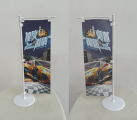 Drapeaux de table télescopiques en satin polyester personnalisés en gros avec support - Impression numérique Mini drapeau Nobori